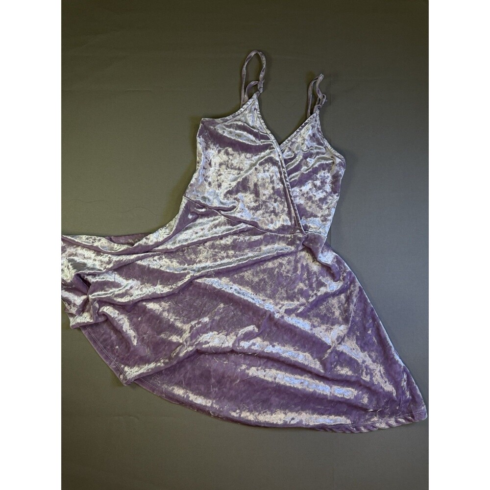 Love & Fire Lavender Crushed Velvet Dress XS Skater Grunge Whimsy Goth Y2K